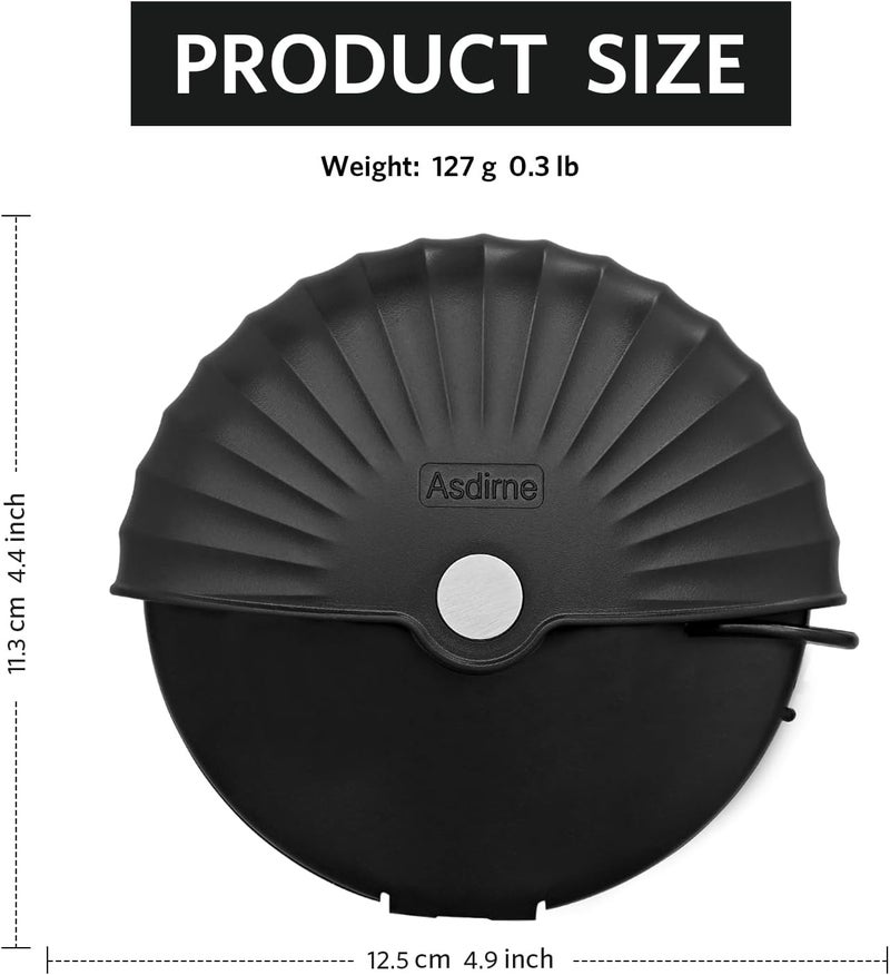Asdirne Pizza Cutter Wheel with Protective Blade Cover, Detachable and Dishwasher Safe, Black - Image 4